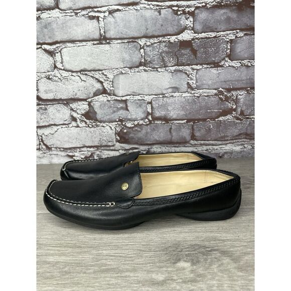 UGG Australia Black Leather Button Driving Loafers Shoes Women’s Sz 8M US/39EU - Picture 14 of 16
